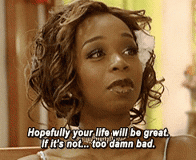 Woman With Flower In Hair Saying Hopefully Your Life Will Be Great GIF