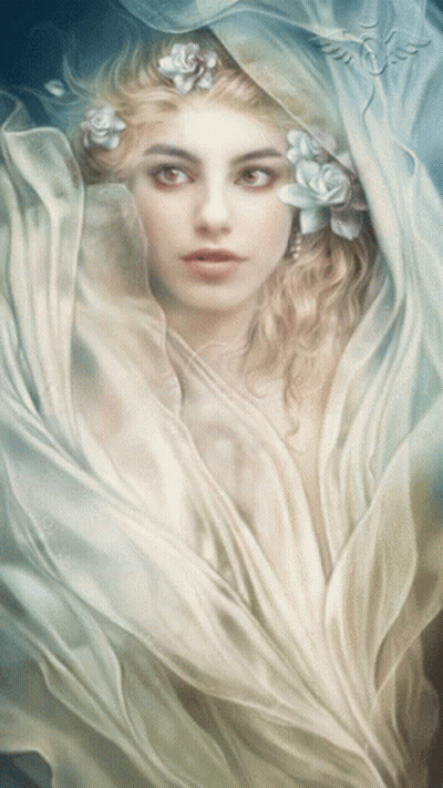Woman With Flowers In Her Hair GIF