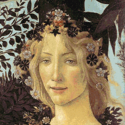 Woman With Flowers On Her Head GIF