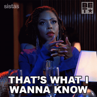 Woman With Folded Hands Saying That's What I Wanna Know GIF