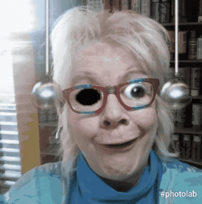 Woman With Glasses And Blue Shirt #Photolab GIF
