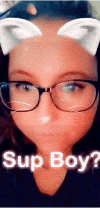 Woman With Glasses And Cat Ears Saying Sup Boy GIF