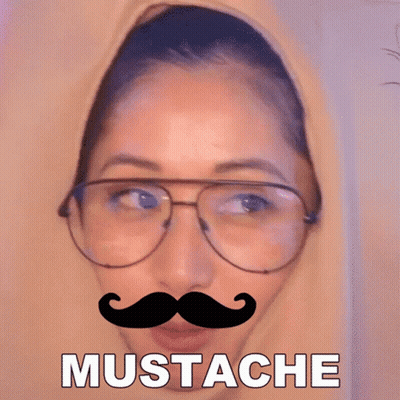 Woman With Glasses And Fake Mustache GIF