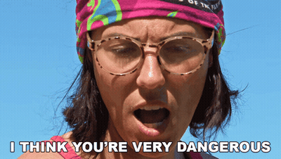 Woman With Glasses And Headband Saying I Think You're Very Dangerous GIF