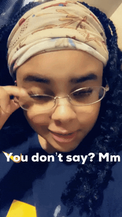 Woman With Glasses And Headband Says You Don't Say Mm GIF