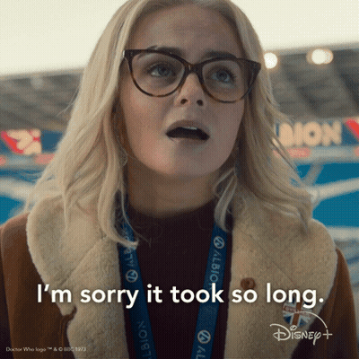 Woman With Glasses And I'm Sorry It Took So Long Lanyard GIF
