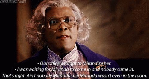 Woman With Glasses And Purple Coat Says Officers Forgot Miranda GIF