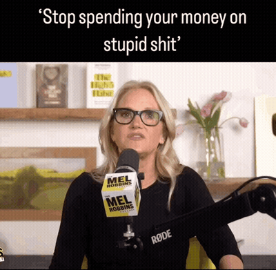Woman With Glasses At Mel Robbins Mic GIF