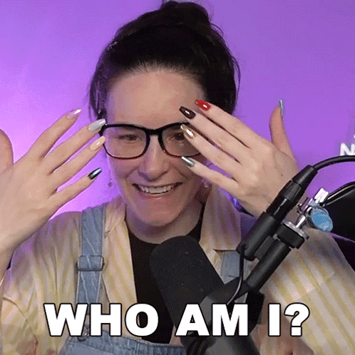 Woman With Glasses Covering Eyes Who Am I GIF