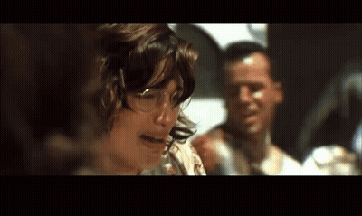 Woman With Glasses Crying Man Watching GIF