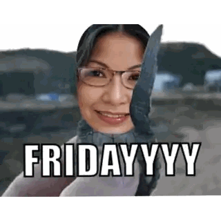 Woman With Glasses Holding Knife Fridayyyy Sticker