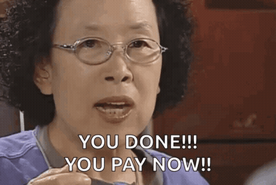 Woman With Glasses Holding Spoon Saying You Done You Pay Now GIF
