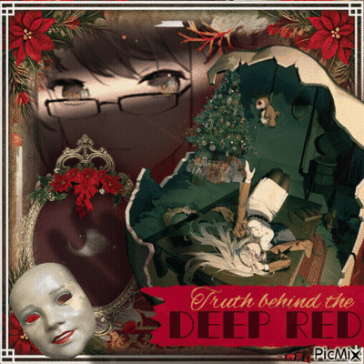 Woman With Glasses In Deep Red Poster GIF