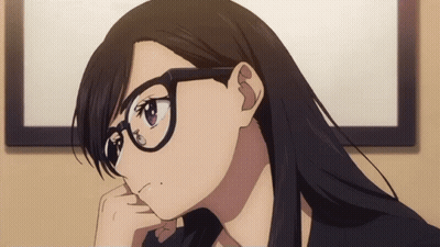 Woman With Glasses Looking Aside GIF
