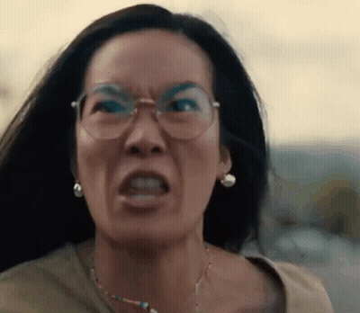 Woman With Glasses Making Angry Face