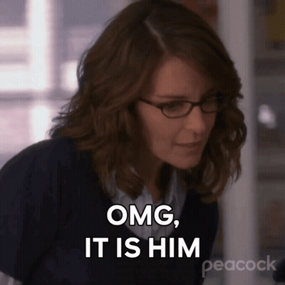 Woman With Glasses Omg It Is Him Peacock GIF
