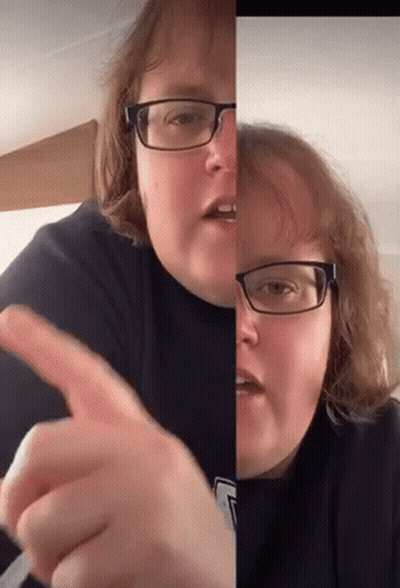 Woman With Glasses Pointing Finger GIF
