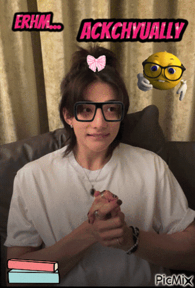 Woman With Glasses Saying Erhm Ackchvually GIF