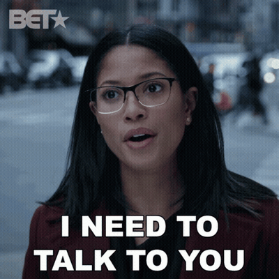 Woman With Glasses Saying I Need To Talk GIF
