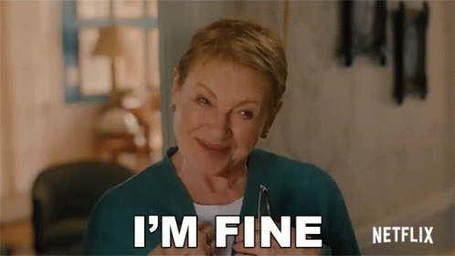 Woman With Glasses Saying Im Fine GIF