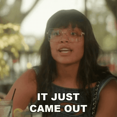 Woman With Glasses Saying It Just Came Out GIF