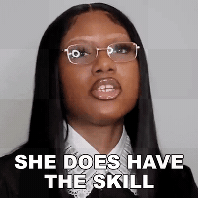 Woman With Glasses Saying She Has The Skill GIF