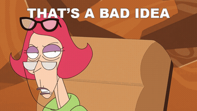Woman With Glasses Saying That's A Bad Idea GIF