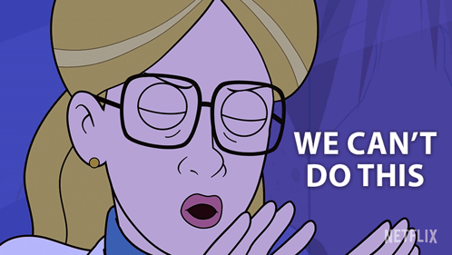 Woman With Glasses Saying We Can't Do This GIF