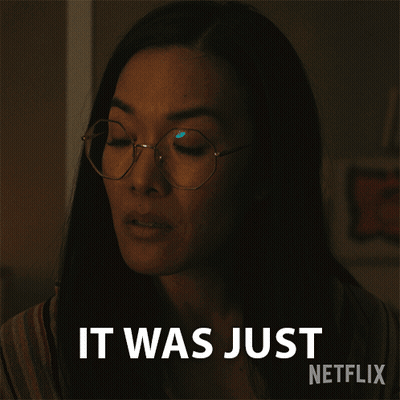 Woman With Glasses Saying You And Me GIF