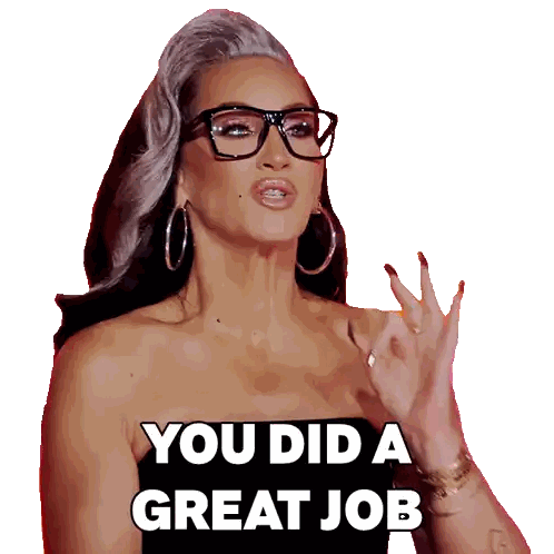 Woman With Glasses Saying You Did A Great Job Sticker