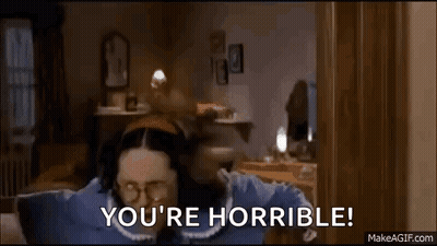 Woman With Glasses Saying You're Horrible GIF