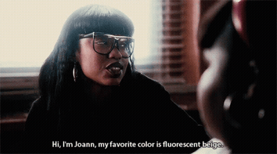 Woman With Glasses Says Hi I'm Joann Fluorescent Beige GIF