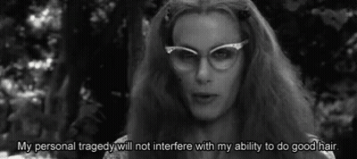 Woman With Glasses Says My Personal Tragedy Will Not Interfere With My Ability To Do Good Hair GIF