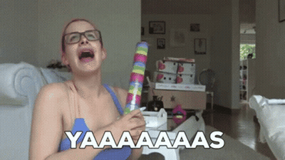 Woman With Glasses Screaming Yaaaaaaaas GIF