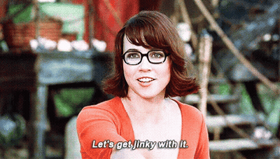 Woman With Glasses Smiling Lets Get Jinky With It GIF