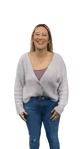 Woman With Glasses Smiling Sticker