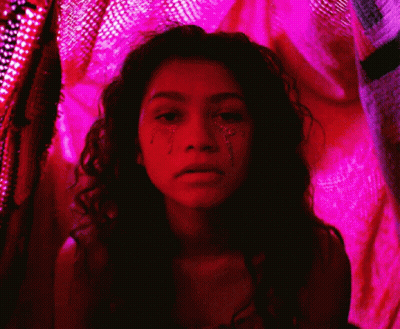 Woman With Glitter And Tears GIF