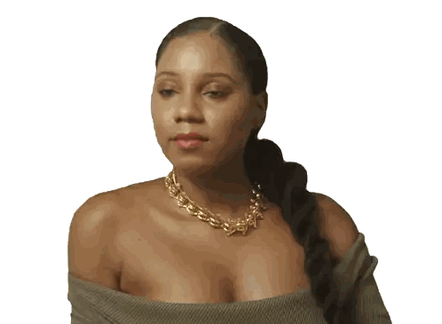 Woman With Gold Chain Necklace And Braided Ponytail Sticker