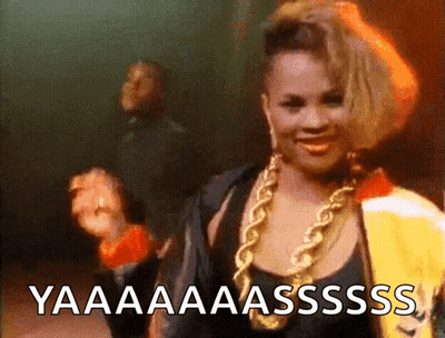 Woman With Gold Chain Says Yaaaaaasssss GIF
