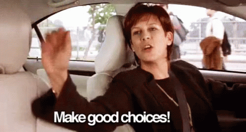 Woman With Gold Chain Standing In Front Of Friday Sign GIF