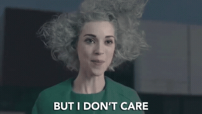 Woman With Gray Hair Says But I Don't Care GIF