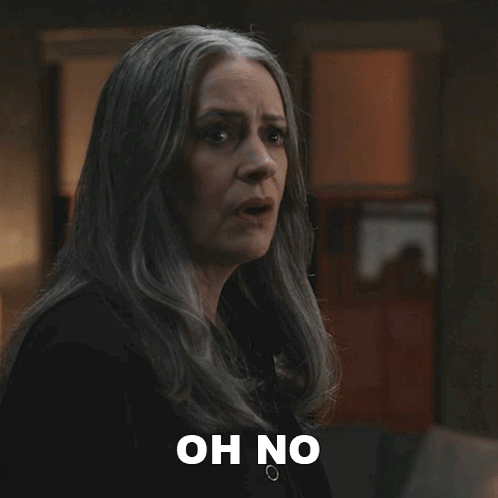 Woman With Gray Hair Says Oh No GIF