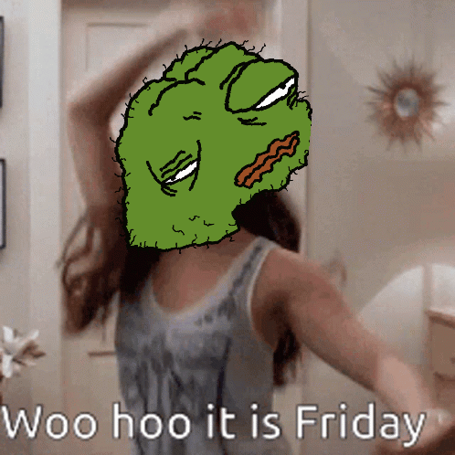 Woman With Green Face Saying Woo Hoo It Is Friday GIF