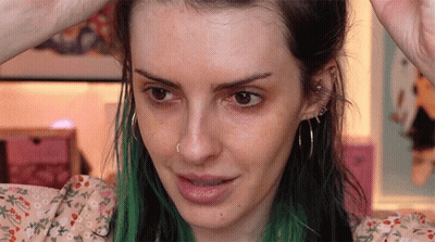 Woman With Green Hair And Nose Ring GIF