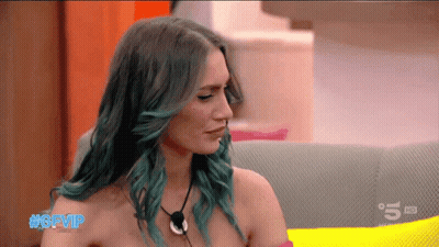 Woman With Green Hair Sitting On Couch #Gfvip GIF