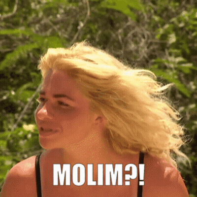 Woman With Hair Blowing In Wind Saying Molim GIF