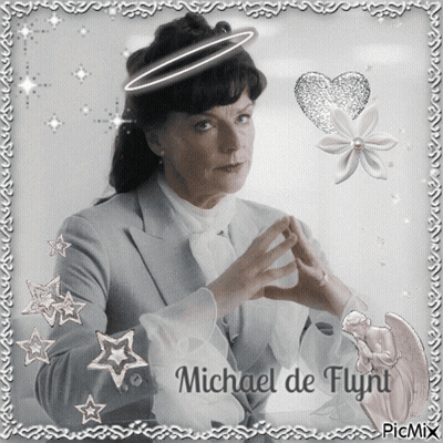 Woman With Halo And Name Michael De Flynn GIF