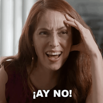 Woman With Hand On Forehead Saying Ay No GIF