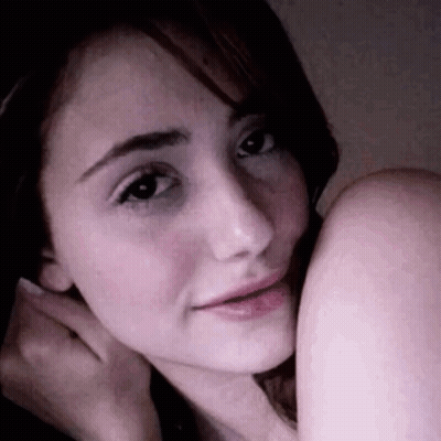 Woman With Hand On Neck And Shoulder GIF