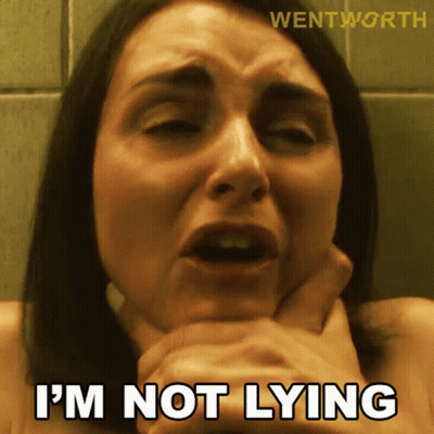 Woman With Hand On Neck Saying I'm Not Lying GIF